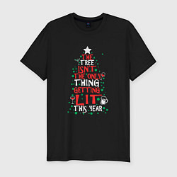Футболка slim-fit Ёлка не единственное что зажжётся в 2023, цвет: черный