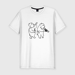 Футболка slim-fit Хомяки весельчаки, цвет: белый