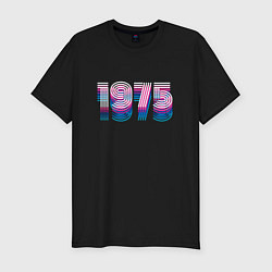 Футболка slim-fit 1975 год ретро неон, цвет: черный