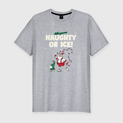 Футболка slim-fit Naughty or ice, цвет: меланж