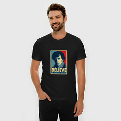 Футболка slim-fit Believe in Sherlock, цвет: черный — фото 2