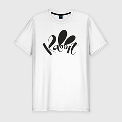 Футболка slim-fit Надпись Rabbit, цвет: белый