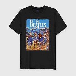 Футболка slim-fit Ливерпульская четвёрка на природе, цвет: черный