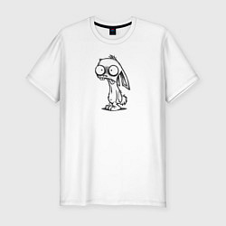 Футболка slim-fit Кролик нарисованный, цвет: белый