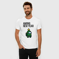 Футболка slim-fit Among new year 2023, цвет: белый — фото 2