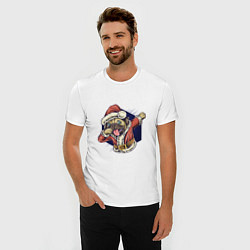 Футболка slim-fit New year pug, цвет: белый — фото 2