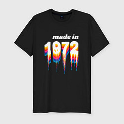Футболка slim-fit Made in 1972 liquid art, цвет: черный