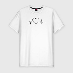 Мужская slim-футболка Сердце пульс