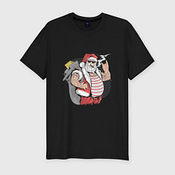 Футболка slim-fit Santa rock, цвет: черный