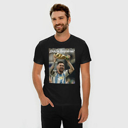 Футболка slim-fit Lionel Messi - world champion - Argentina, цвет: черный — фото 2