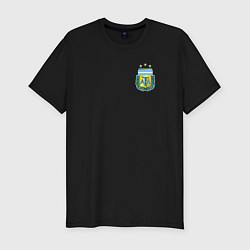 Футболка slim-fit Герб федерации футбола Аргентины, цвет: черный