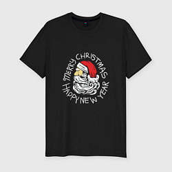 Футболка slim-fit Santa new year, цвет: черный