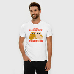 Футболка slim-fit We are purrrfect together, цвет: белый — фото 2