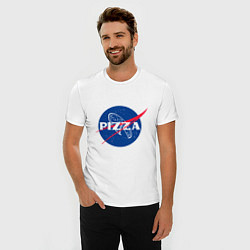 Футболка slim-fit Nasa - pizza, цвет: белый — фото 2