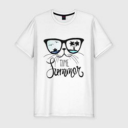 Футболка slim-fit Summer - time, цвет: белый