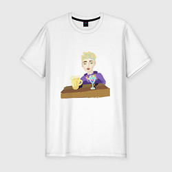 Мужская slim-футболка Бармен блондин