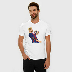 Футболка slim-fit Messi Barcelona, цвет: белый — фото 2