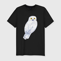 Футболка slim-fit Белая полярная сова, цвет: черный