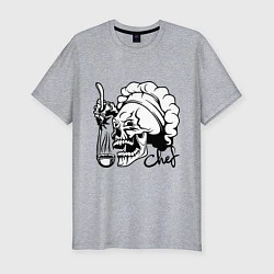 Футболка slim-fit Chef skull, цвет: меланж