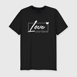 Футболка slim-fit Love all day, цвет: черный