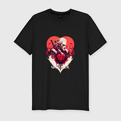 Футболка slim-fit Witcher: Geralt and heart, цвет: черный