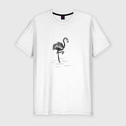 Мужская slim-футболка Черный фламинго