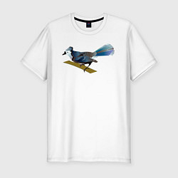 Футболка slim-fit Голубая сойка, цвет: белый