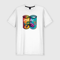 Мужская slim-футболка Рыбы поп арт - fish oil
