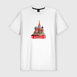 Мужская slim-футболка Москва Кремль