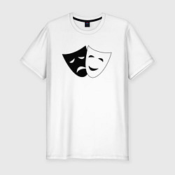 Мужская slim-футболка Театральные маски грусти и радости