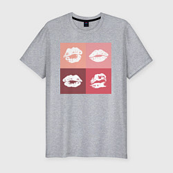 Мужская slim-футболка Kiss pop-art