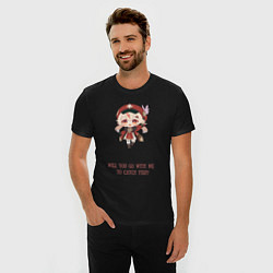 Футболка slim-fit Chibi Klee: catch fish, цвет: черный — фото 2