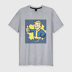 Футболка slim-fit Волт-Бой с пальцем вверх, цвет: меланж