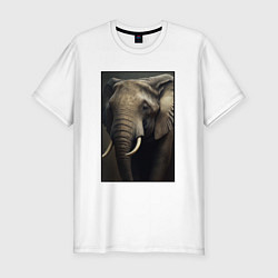 Мужская slim-футболка Портрет слона