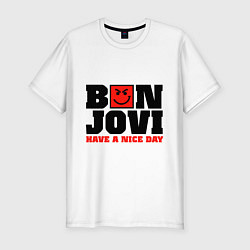 Мужская slim-футболка Bon Jovi band