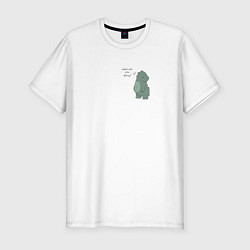 Мужская slim-футболка Милый динозаврик - парные принты