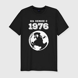 Футболка slim-fit На Земле с 1976 с краской на темном, цвет: черный