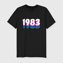 Футболка slim-fit Made in 1983 vintage art, цвет: черный
