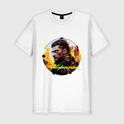 Футболка slim-fit Cyberpunk, Luxury agario style, цвет: белый