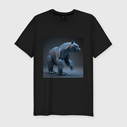 Футболка slim-fit Железный медведь, цвет: черный