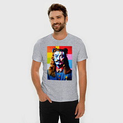 Футболка slim-fit Salvador Dali and neural network, цвет: меланж — фото 2