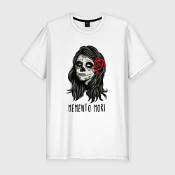 Футболка slim-fit Santa Muerte - Memento mori, цвет: белый