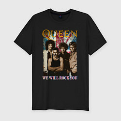 Мужская slim-футболка Queen винтаж