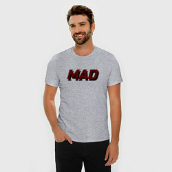 Футболка slim-fit Надпись с полосами от скорости mad, цвет: меланж — фото 2