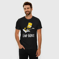 Футболка slim-fit Limp Bizkit Барт Симпсон рокер, цвет: черный — фото 2