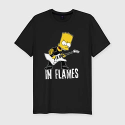 Футболка slim-fit In Flames Барт Симпсон рокер, цвет: черный