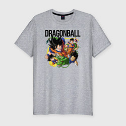 Футболка slim-fit Гоку из Dragonball, цвет: меланж