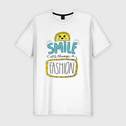 Футболка slim-fit Smile are always in fachion, цвет: белый