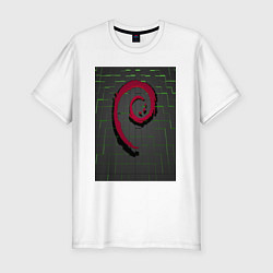 Мужская slim-футболка Debian Linux