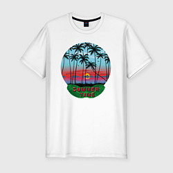Мужская slim-футболка Лето, тропики